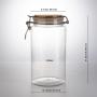 2 Pack 1500ml Airtight PET Jars Food Storage Bamboo Jar With Bamboo Lid 